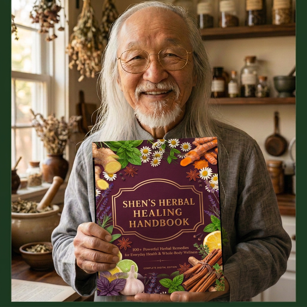 Shen holding the Herbal Healing Handbook